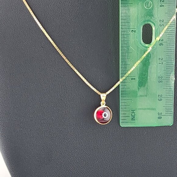 Sterling Silver 925 Evil Eye Pendant – Red Charm Necklace for Protection - Picture 7 of 10